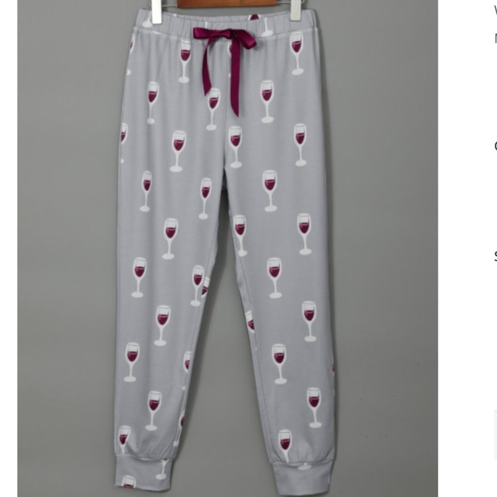 Trendy WINE Glass Pajamas Lounge Set - Picture 5 of 15